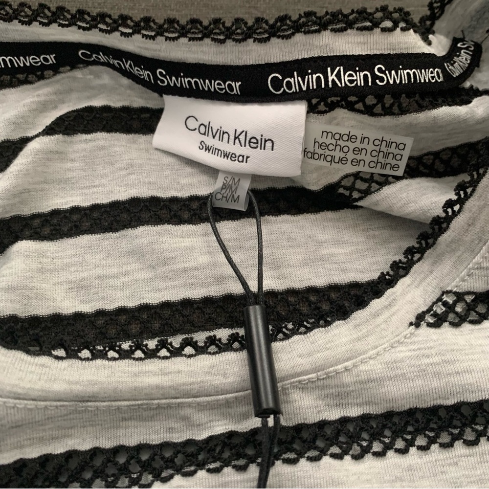Calvin Klein Swimwear women’s cover up dress stripe S/Med - Picture 4 of 5